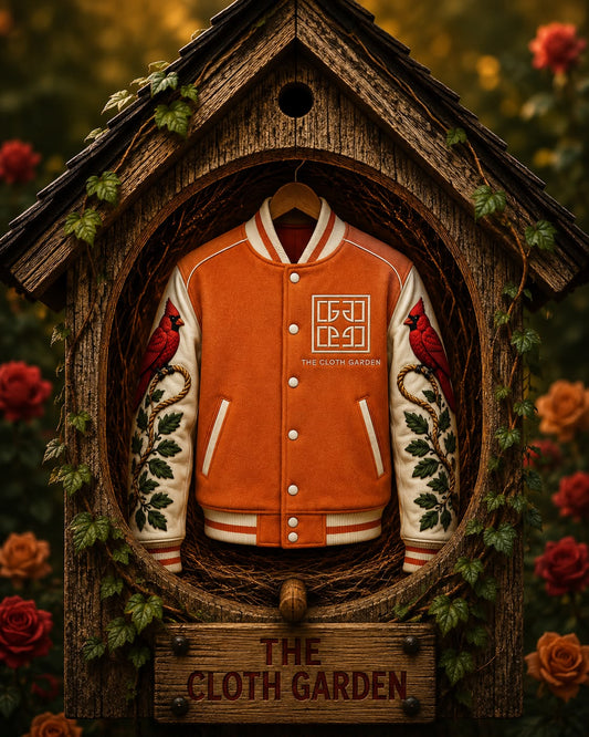 THE HARVEST ORANGE CARDINAL BIRDHOUSE LEATHERMAN JACKET